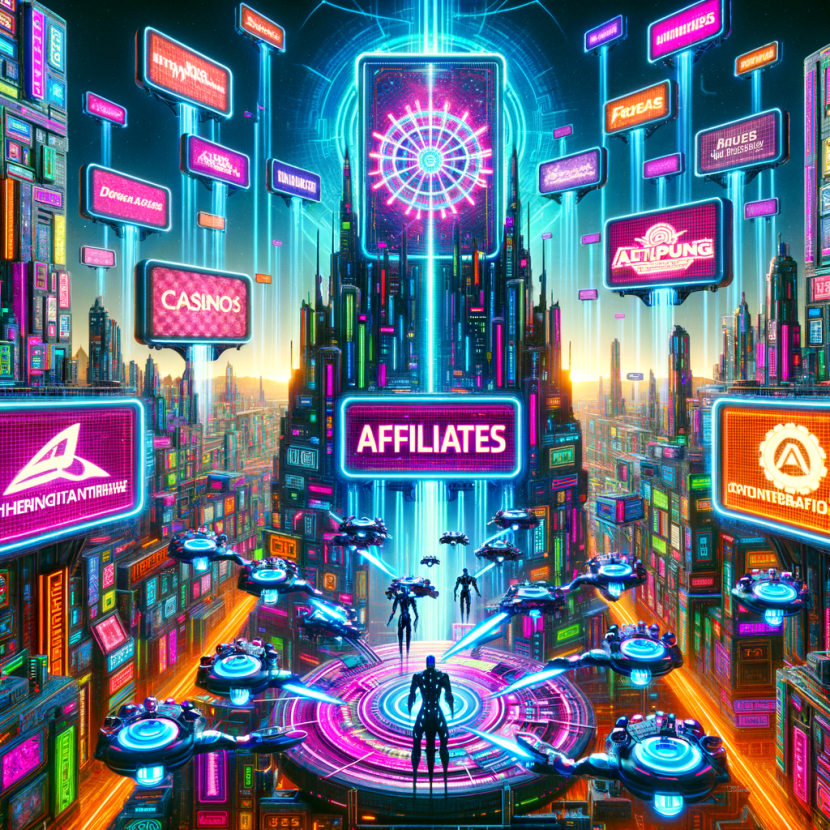 How Affiliate Marketing Shapes the Online Casino Ecosystem Create an image in the style of a Ghibli-inspired anime oil painting, depicting a quaint, old house in the Japanese countryside. This house, reminiscent of a traditional izakaya, is surrounded by lush trees and overlooks vibrant rice fields. The scene is bathed in the warm, soft glow of a setting sun, casting gentle shadows and creating a tranquil, nostalgic atmosphere. The composition should be rich in texture, capturing the serene beauty of rural Japan in a whimsical, Ghibli-like manner.